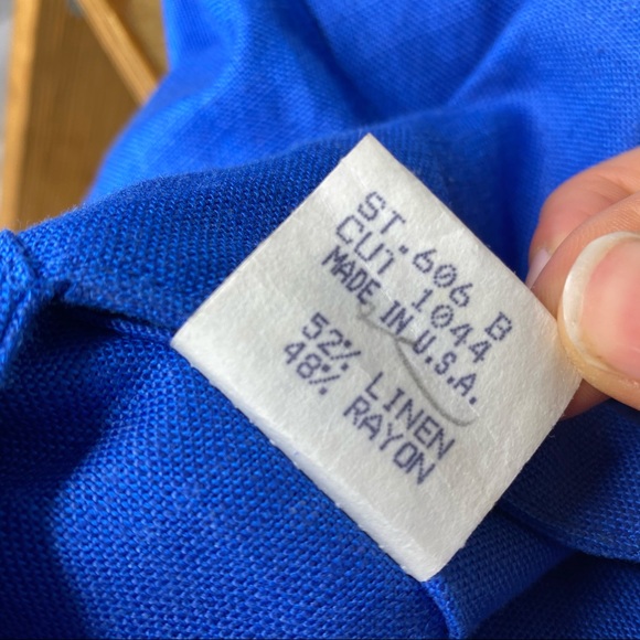 Vibrant blue chunky button up midi dress sz 2/4 - Picture 12 of 12